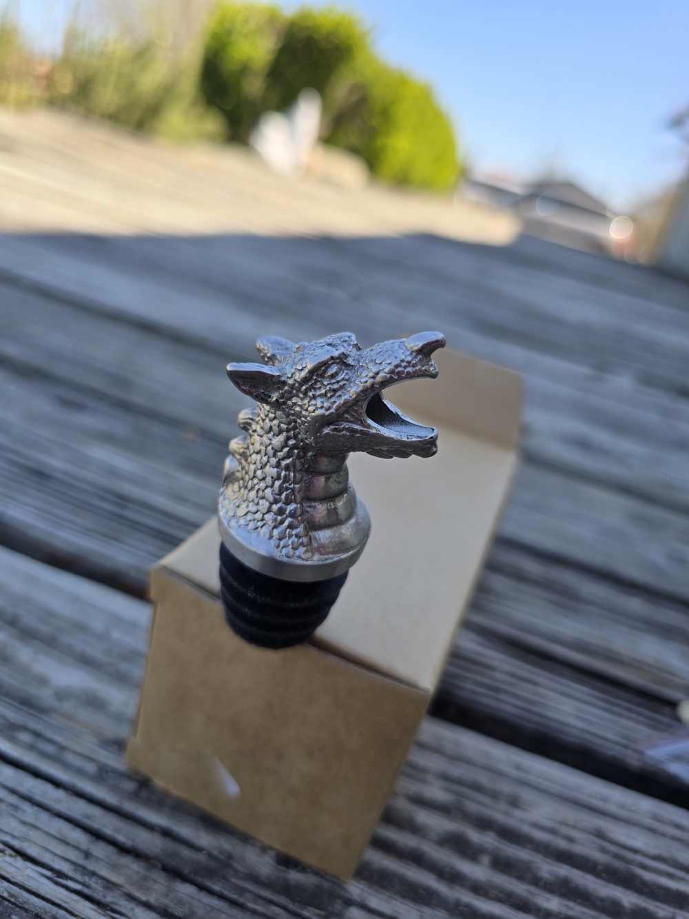 Trefethen Dragon Aerator Bottle Stopper - Silver Finish